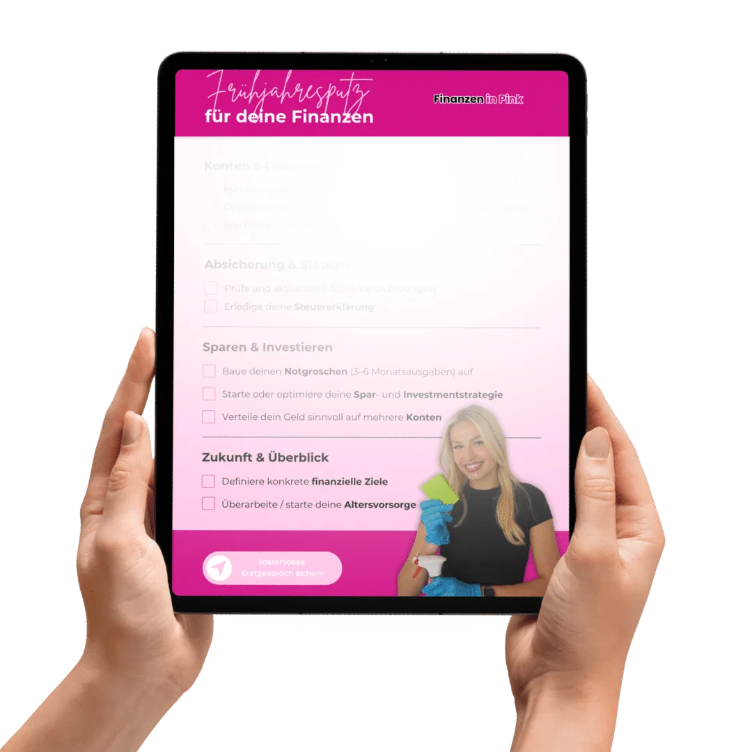 Die Frühjahresputz-Checkliste für deine Finanzen auf einem Tablet