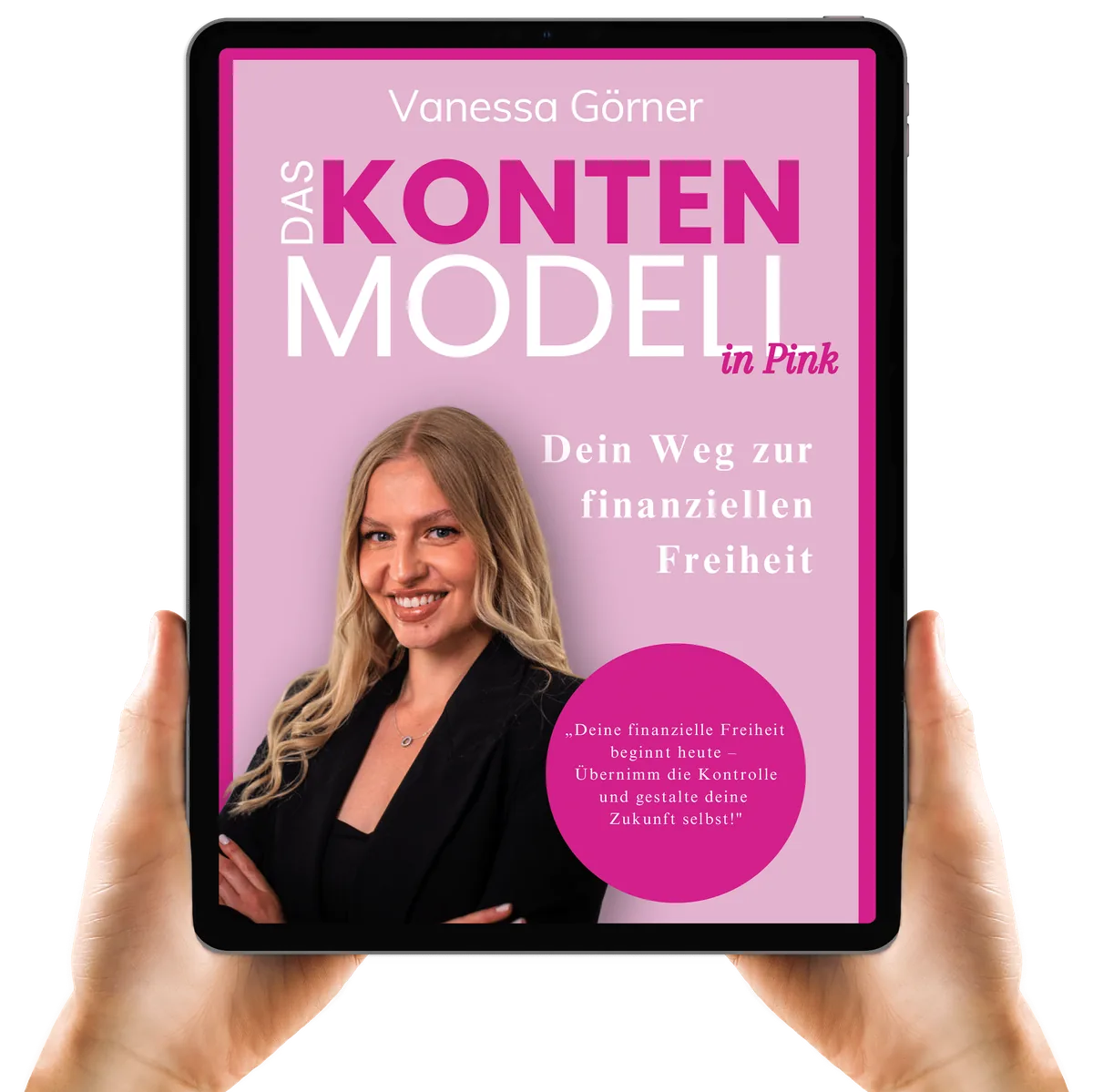 Das Konten-Modell in Pink als eBook auf einem Tablet